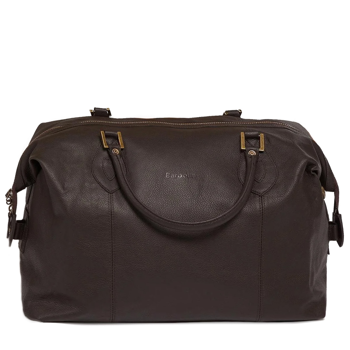 Barbour Leather Medium Travel Explorer Bag Chocolate