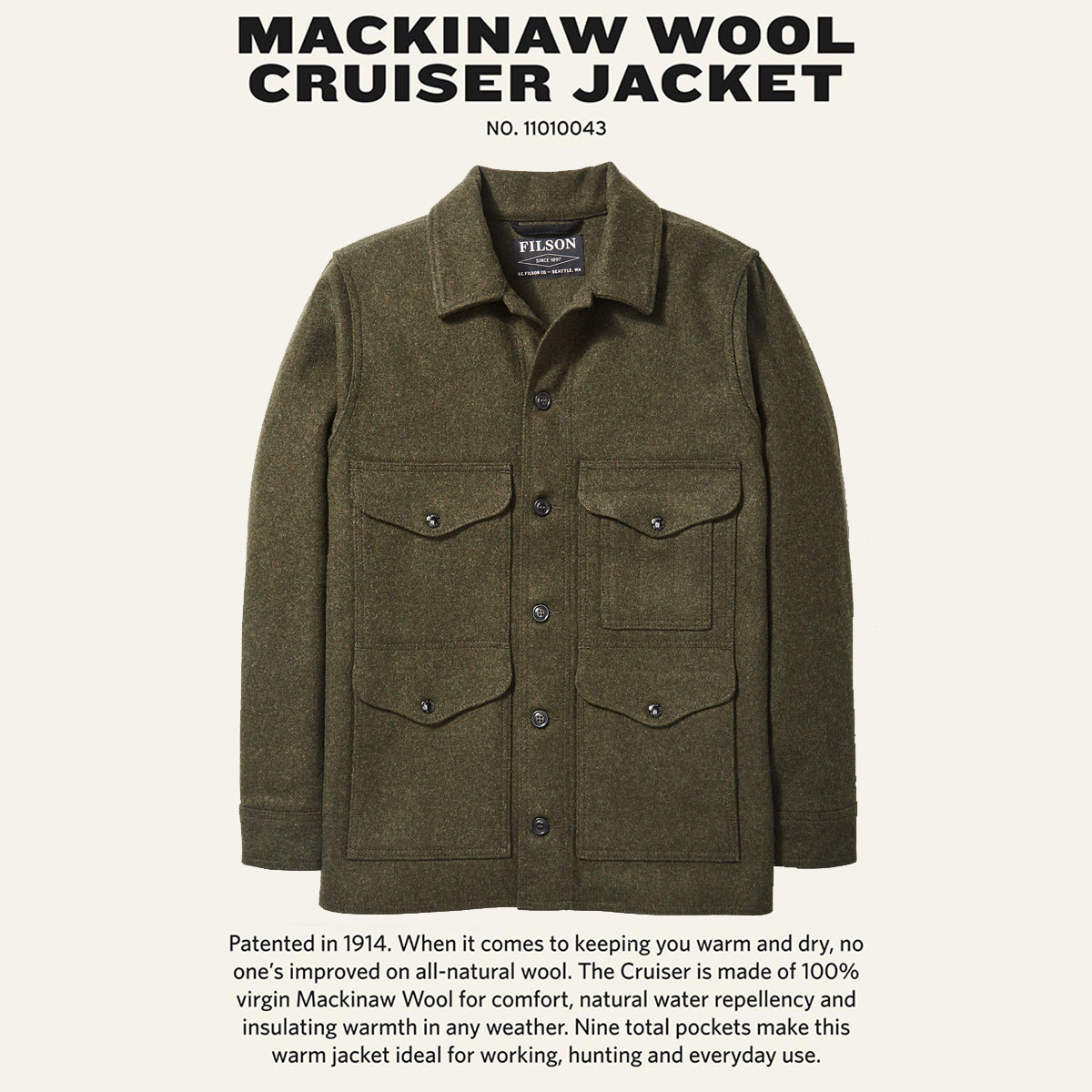 Filson Mackinaw Work Jacket made in USA 通販