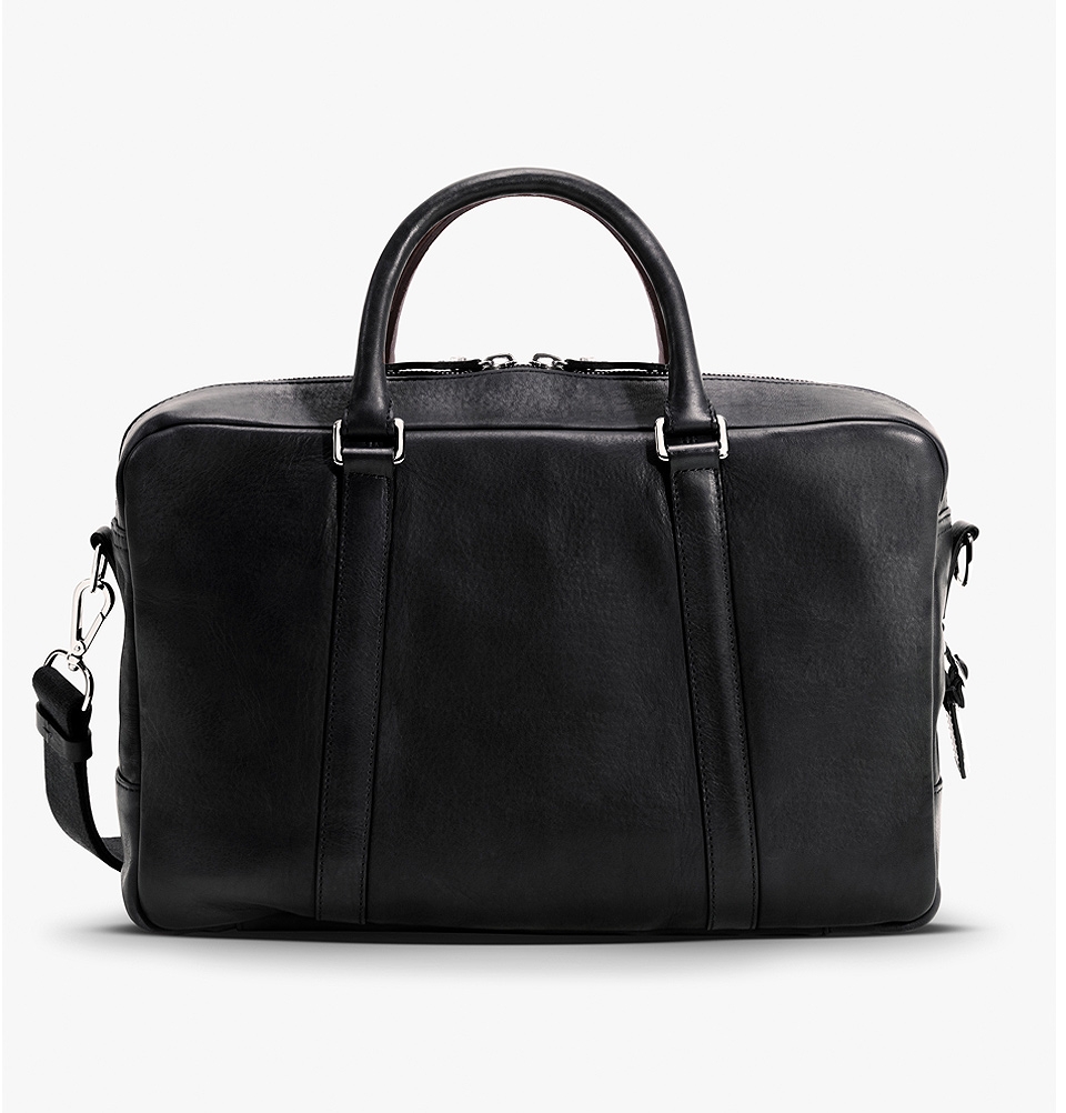 Shinola Slim Briefcase Black, modern and sophisticated leather briefcase
