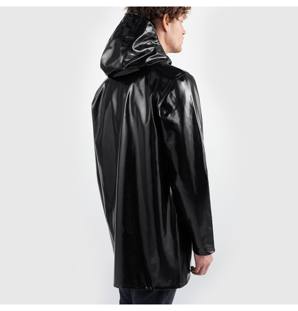 Stutterheim Stockholm Raincoat Opal Black | Authorized Stutterheim ...