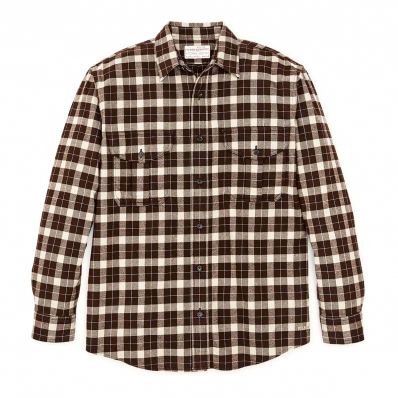 Filson Alaskan Guide Shirt Brown/Cream Plaid front