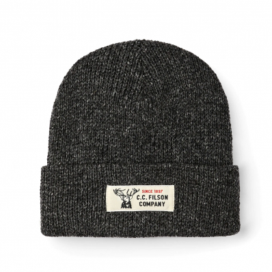 Filson Lined Ragg Wool Beanie Charcoal Black front