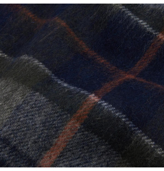 Barbour Brack Patchwork Tartan Scarf Navy/Dark Ginger