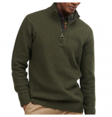 Barbour Holden Half Zip Lambswool Sweater Olive Marl