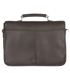 Barbour Leather Briefcase Chocolate