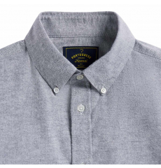 Portuguese Flannel Brushed Oxford Shirt Blue front