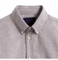 Portuguese Flannel Brushed Oxford Shirt Bordeaux front