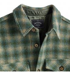 Portuguese Flannel Waffle Overshirt Green