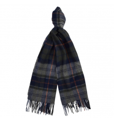 Barbour Brack Patchwork Tartan Scarf Navy/Dark Ginger