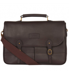 Barbour Leather Briefcase Chocolate