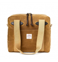 Filson Tin Cloth Tote Bag With Zipper Dark Tan front