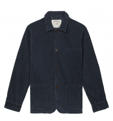 Portuguese Flannel Labura Cotton-Corduroy Overshirt Blue front