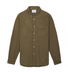 Portuguese Flannel Lobo Cotton-Corduroy Shirt Olive front