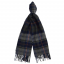 Barbour Brack Patchwork Tartan Scarf Navy/Dark Ginger