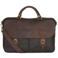 Barbour Wax Leather Briefcase Olive