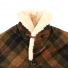 Filson Lined Mackinaw Wool Packer Coat Loden Heather Plaid Sheepskin-shearling shawl collar extends to ear-height closing