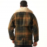 Filson Lined Mackinaw Wool Packer Coat Loden Heather Plaid wearing back