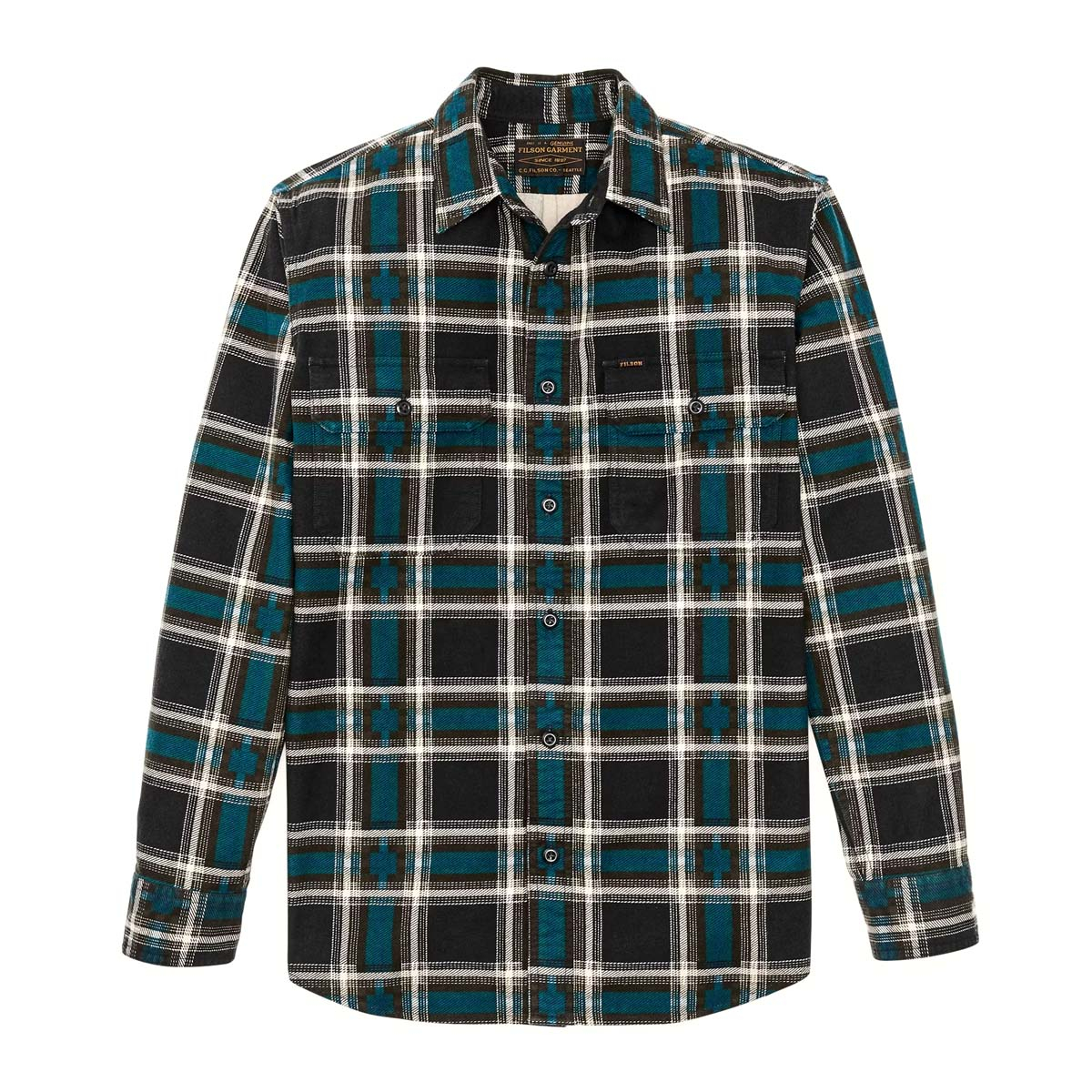 Filson Plaid on sale Brown Cotton Button Down Top Large