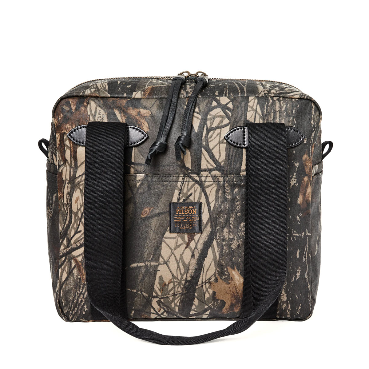 Filson Tin Cloth Tote Bag With Zipper Realtree Hardwoods Camo, sturdy  shopper