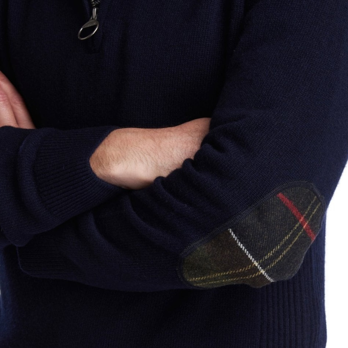 Barbour Holden Half Zip Lambswool Sweater Navy, Classic Tartan make this sweater stand out from the crowd