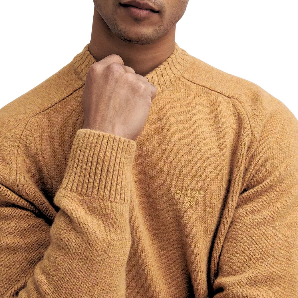 Barbour Grangetown Merino Crew Neck Sweater Harvest Gold, sweater made with premium Merino wool