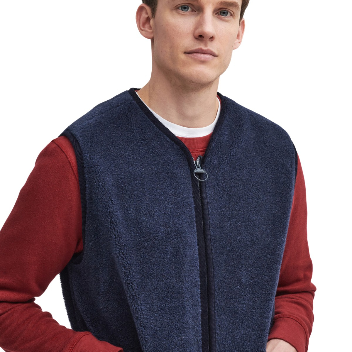 Barbour Liddesdale Fleece Vest Navy, Stylish outdoor wool gilet.