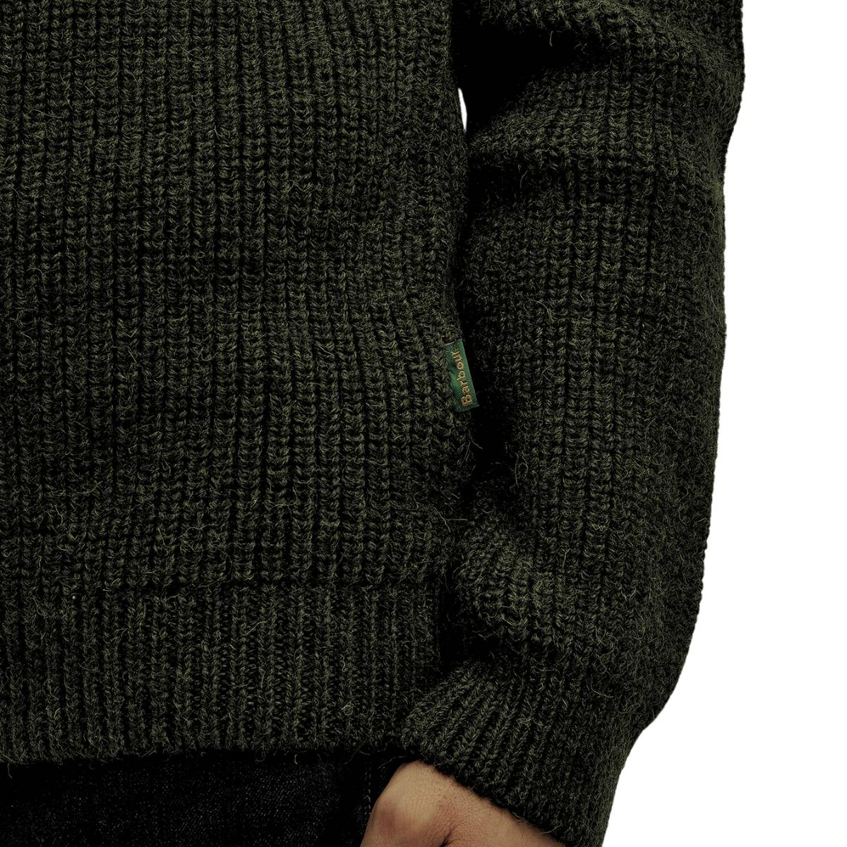 Barbour New Tyne Half Zip Knitted Jumper Olive, sweater made with premium lambswool