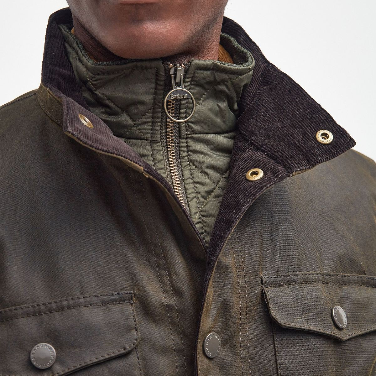 Barbour Ogston Wax Jacket Olive, Stylish outdoor jacket in heavy waxed cotton.