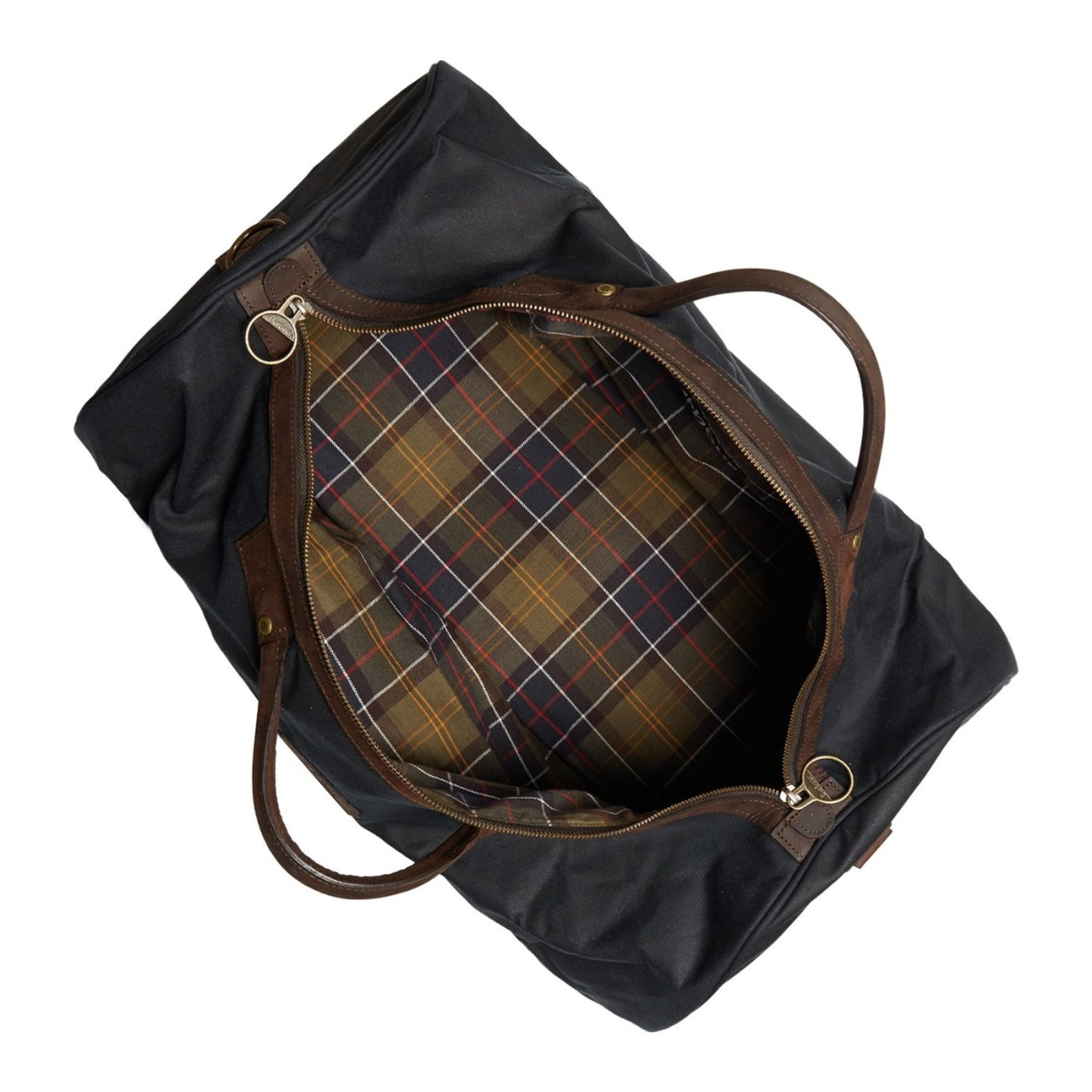 Barbour Wax Holdall Duffle Bag Navy, weatherproof waxed cotton and luxurious soft leather