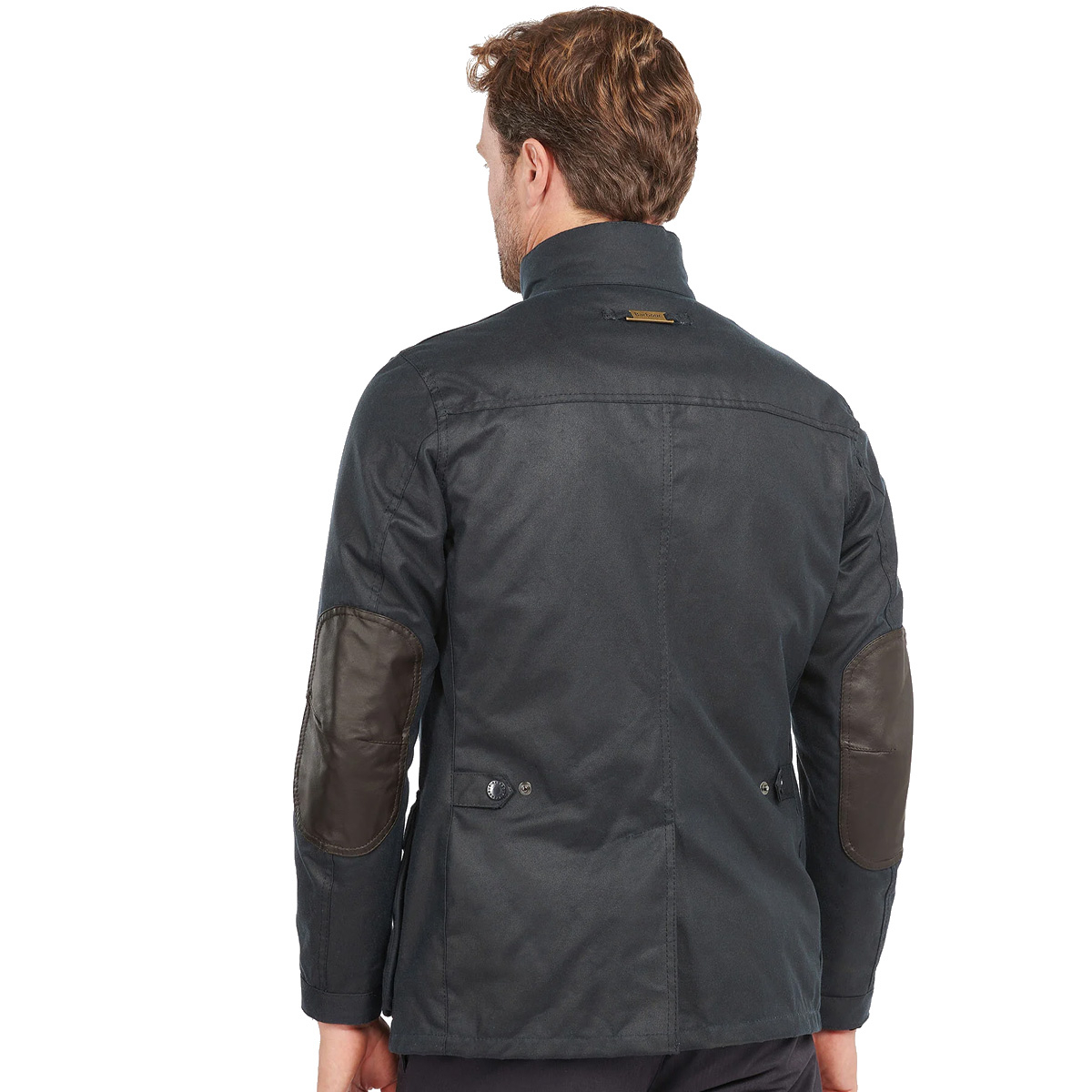 Barbour Ogston Wax Jacket Navy, blending contemporary design with British tradition.