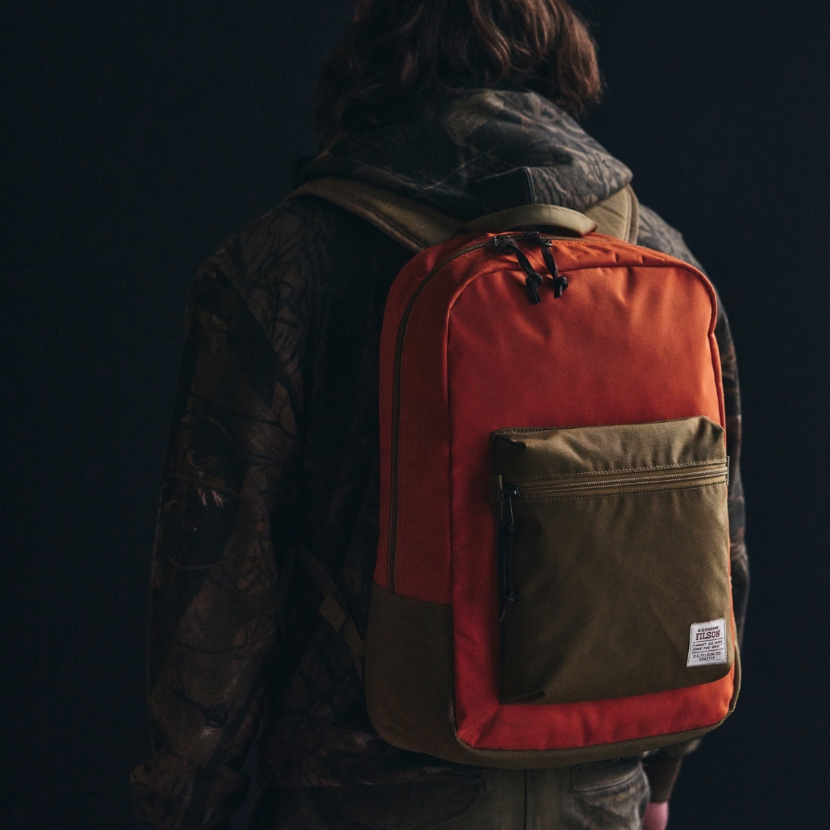 Filson Surveyor 25L Backpack Dark Tan/Flame, Full-featured and made from tough Cordura® nylon