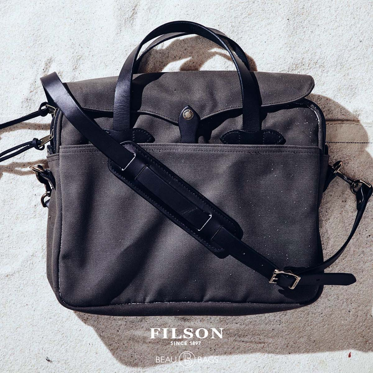 Filson Original Briefcase 11070256 Cinder, lifestyle