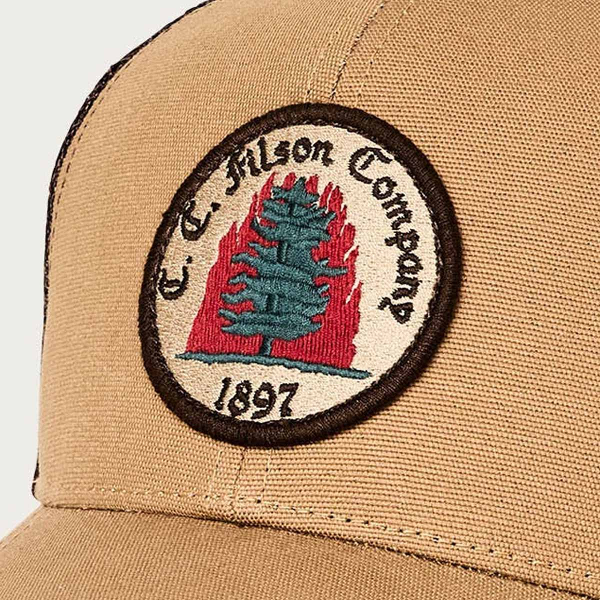 Filson Logger Mesh Cap Wheat/Fire, durable midweight 100% cotton canvas