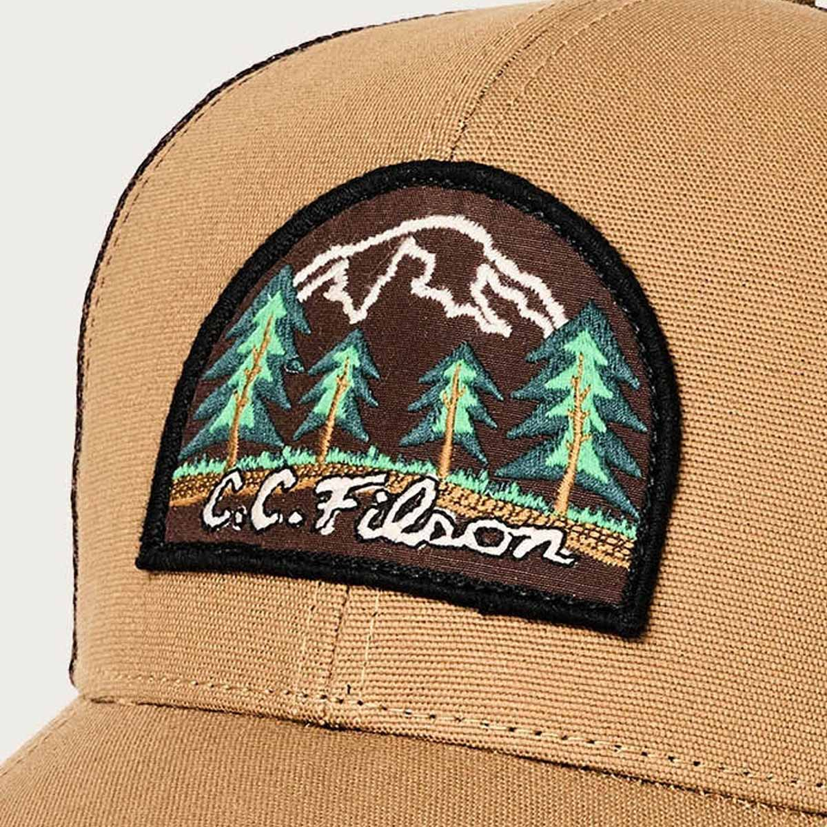 Filson Logger Mesh Cap Wheat/Wood, iconic cap made of durable midweight 100% cotton canvas