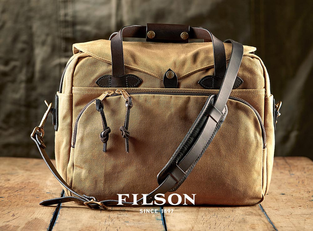 This is the perfect bag for carrying you laptop: Filson Padded Computer Bag