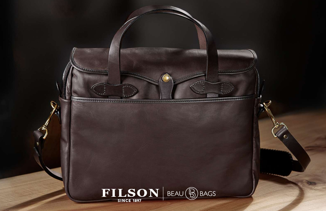 filson weatherproof leather briefcase