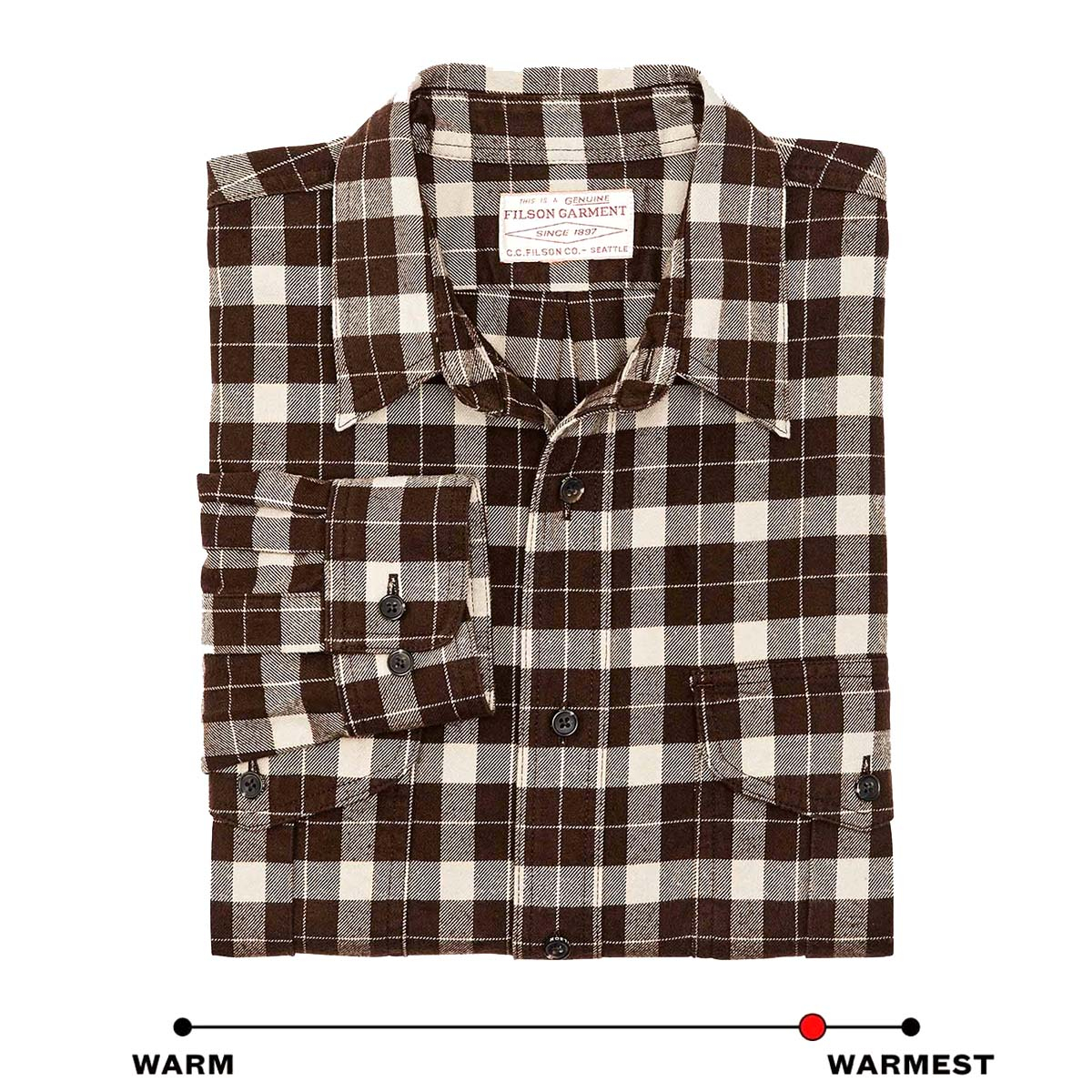 Filson Alaskan Guide Shirt Brown/Cream Plaid, provides unfailing comfort and durability, season after season