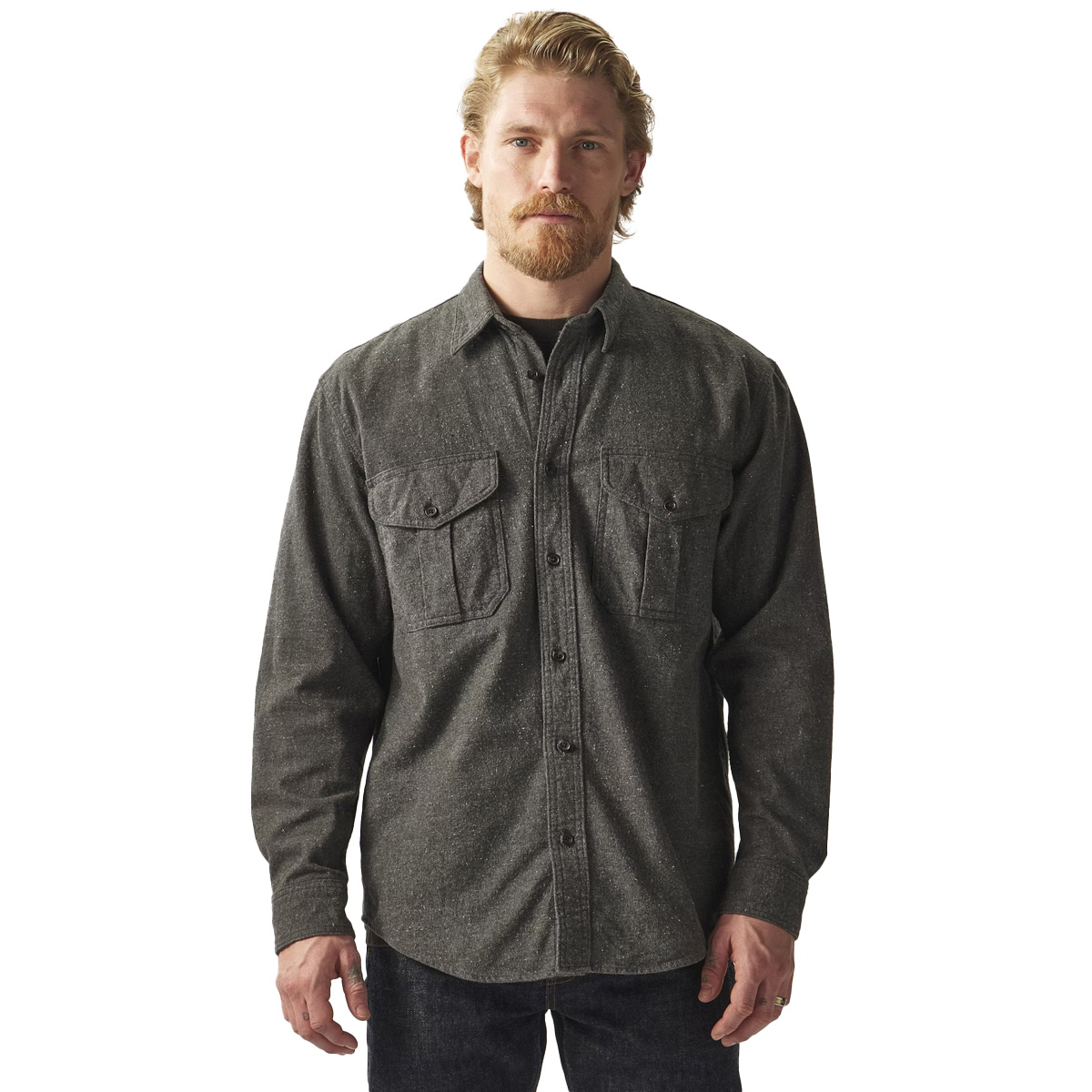 Filson Alaskan Guide Shirt Dark Heather Gray, Build with 8-oz. cotton flannel that's renowned for its unique combination of durability, softness and warmth