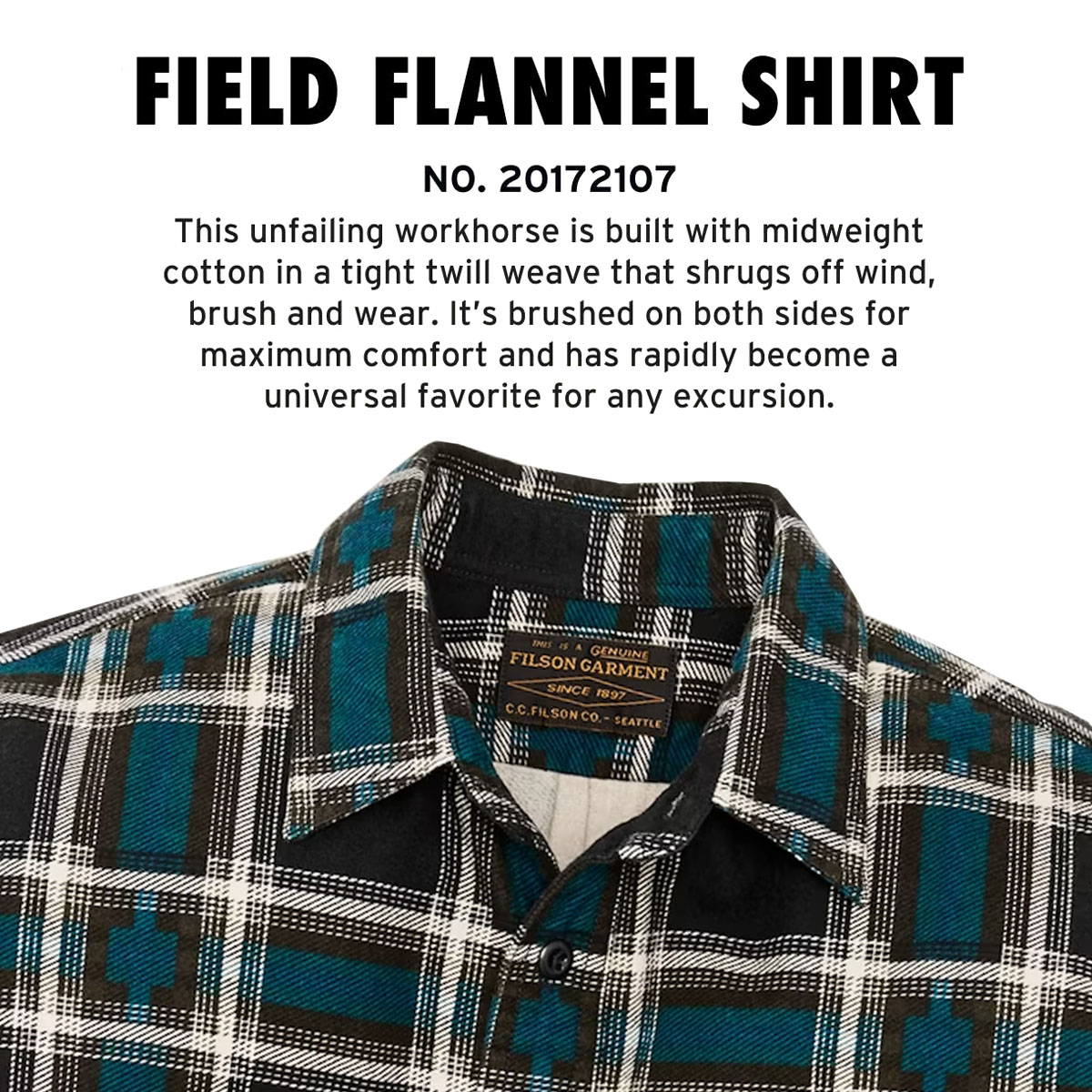 Filson Field Flannel Shirt Brown/Blue/Multi Plaid, iconic shirt in the making