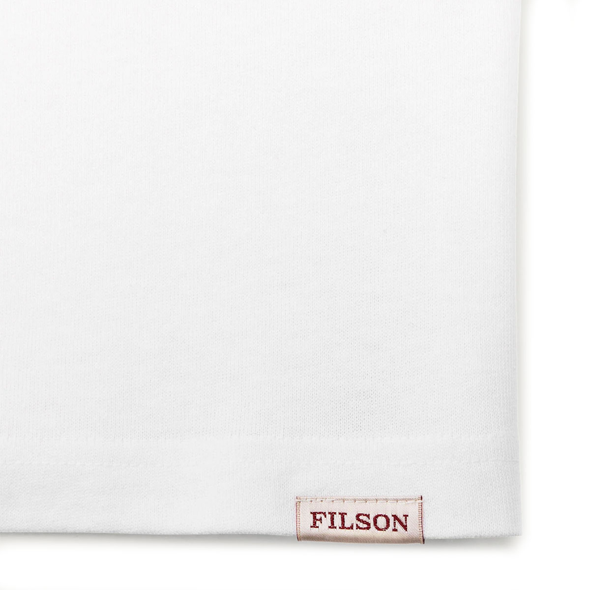 Filson Frontier Pocket T-Shirt Bright White, a heavy-duty shirt with a dry-hand feel that maintains its structure for season after season of wear