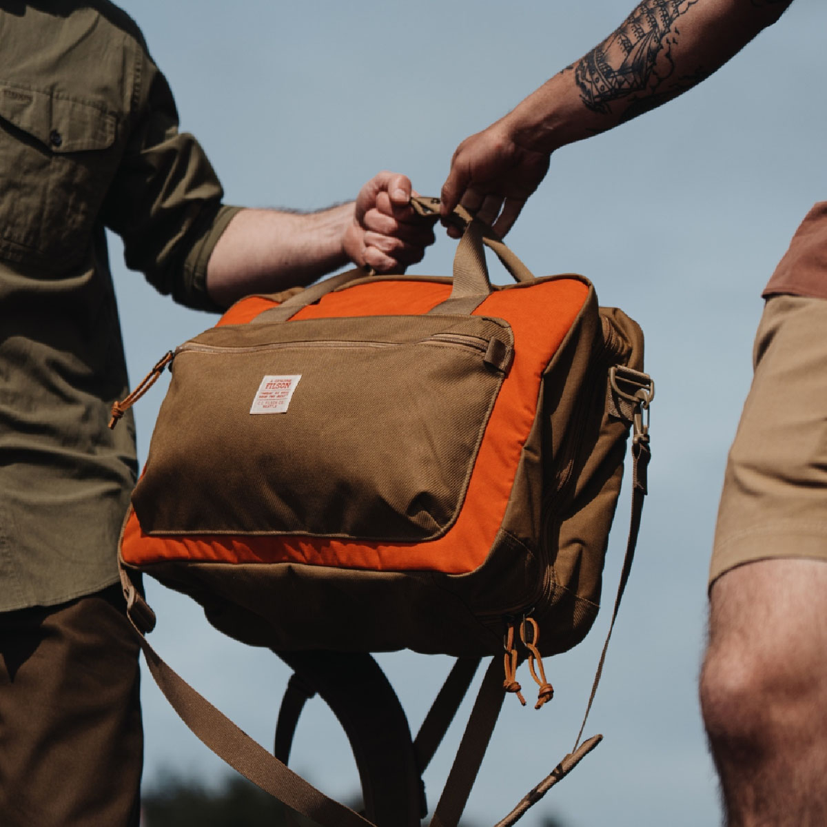 Filson Surveyor Pullman Pack Dark Tan/Flame, Full-featured and made from tough Cordura® nylon