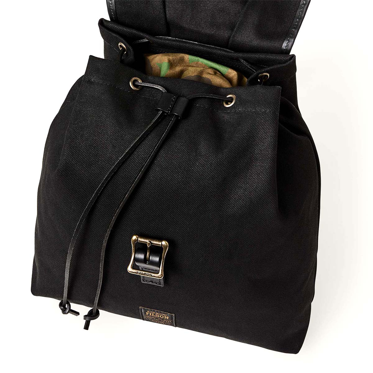 Filson Rugged Twill Drawstring Backpack Black, made for women who love style and quality