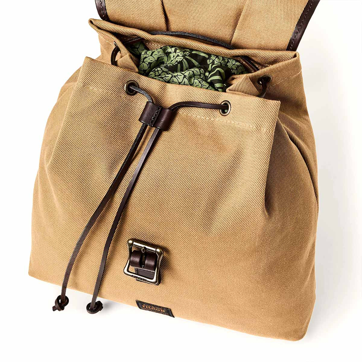 Filson Rugged Twill Drawstring Backpack Tan, made for women who love style and quality