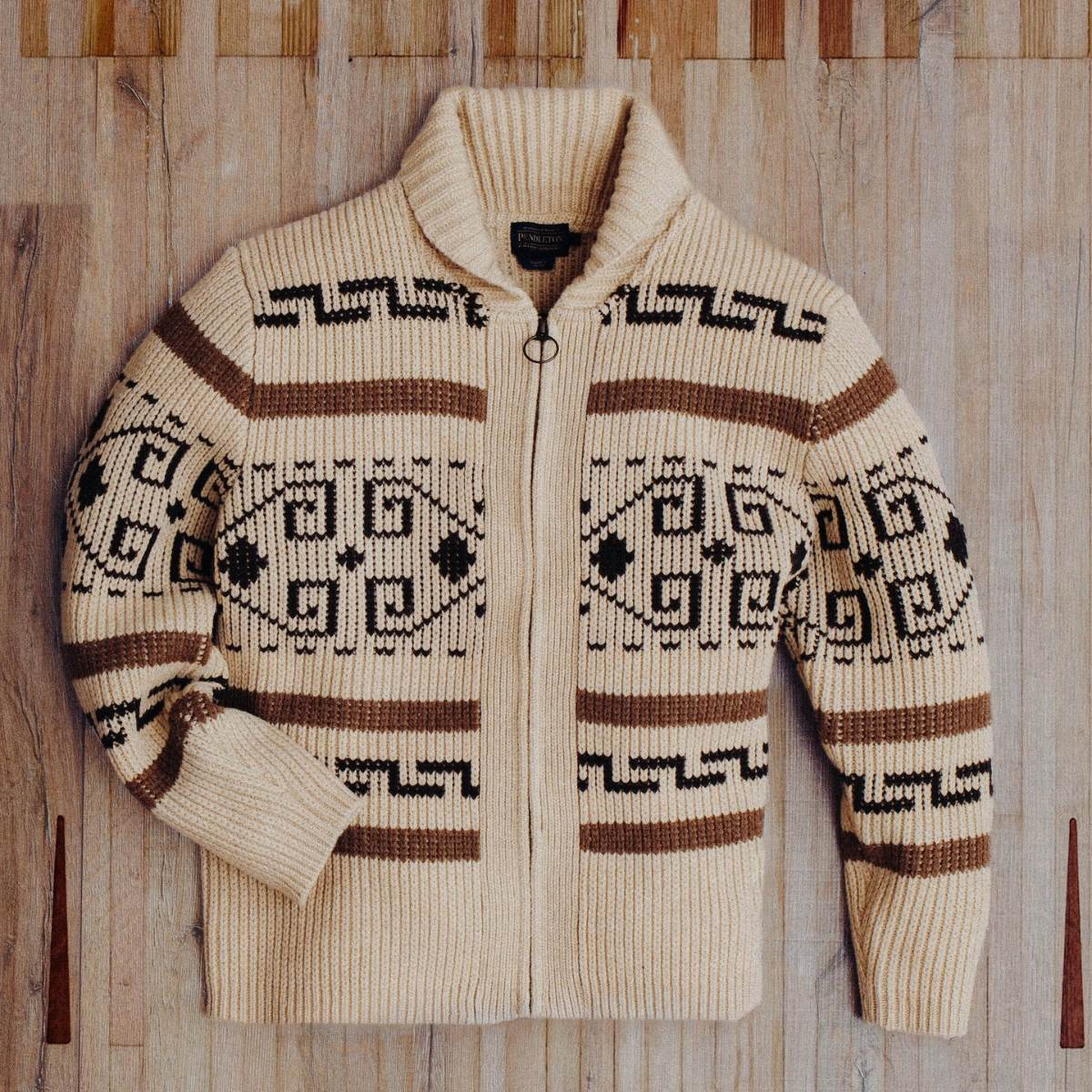 Pendleton The Original Westerley Cardigan Tan/Brown, beautiful knitting pattern.