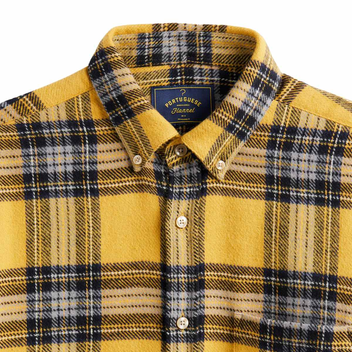 Portuguese Flannel Faru Shirt Yellow, made with the finest exclusive fabrics