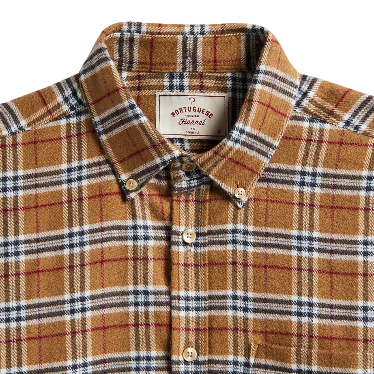 Portuguese Flannel Lamo Shirt Camel, offers a soft and comfortable fit, perfect for everyday wear.