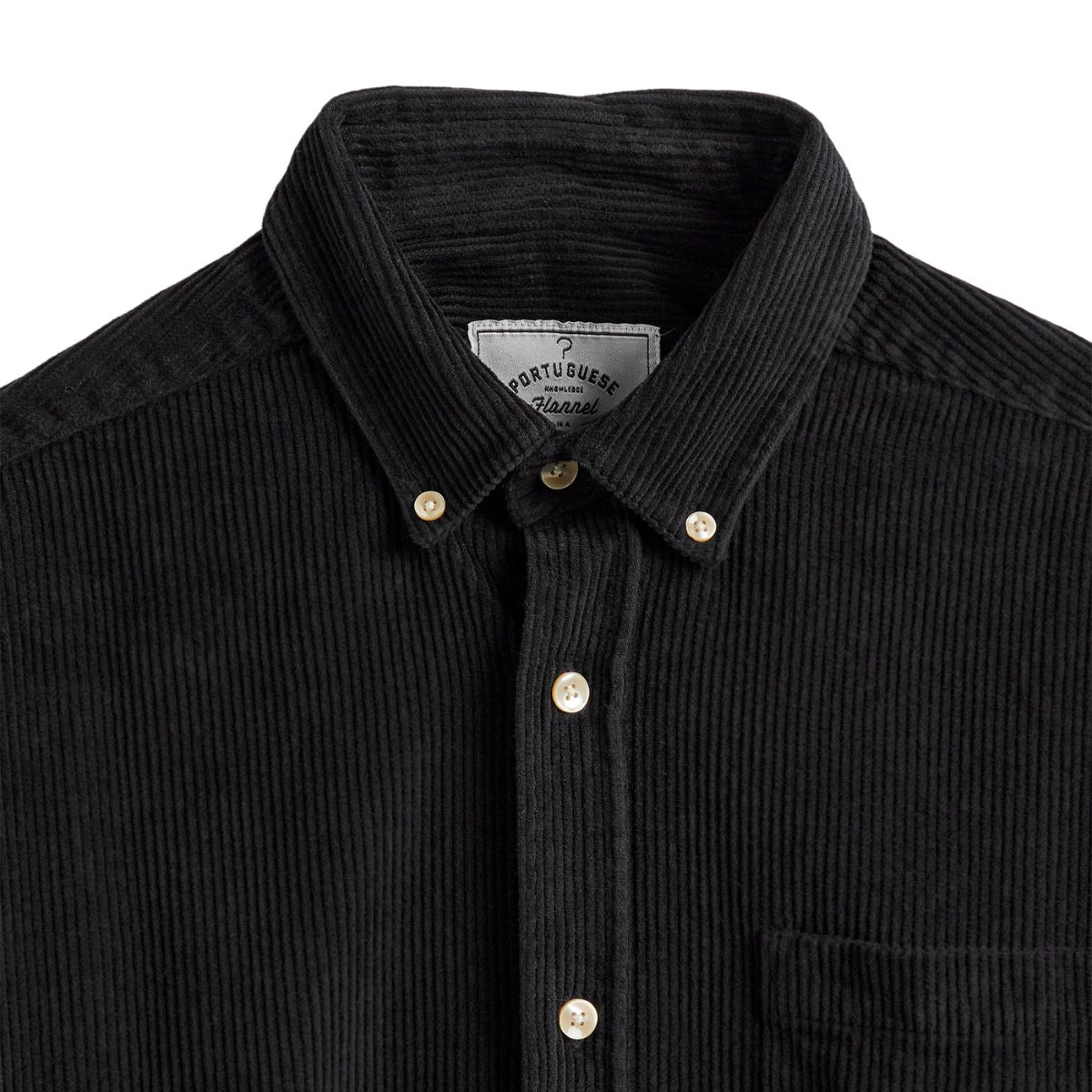 Portuguese Flannel Lobo Shirt Black, made with the finest exclusive fabrics