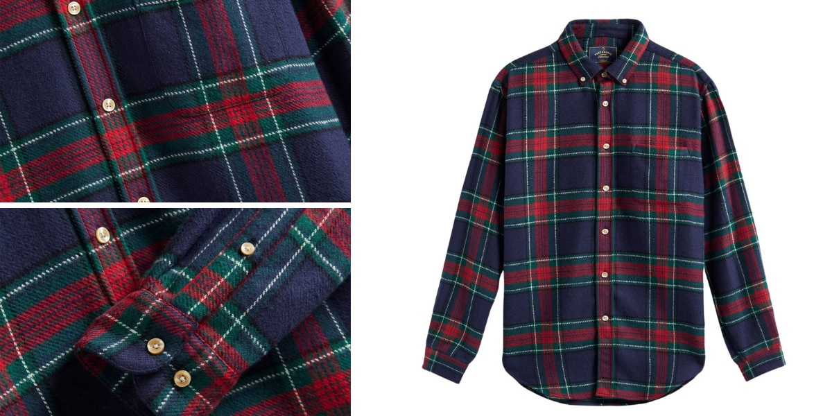 Portuguese Flannel Faru Shirt Blue, manufactured by master craftsmen in the old towns of northern Portugal