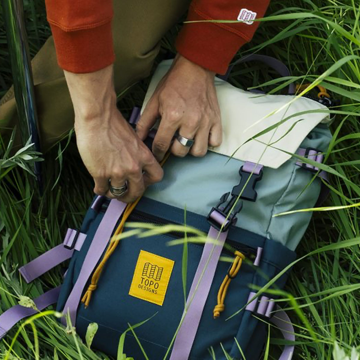 Topo Designs Rover Pack Classic Sage/Pond Blue, timeless backpack with great functionalities