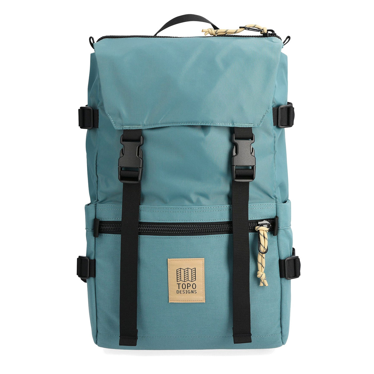 Topo Designs Rover Pack Classic, with waterbottle on the side